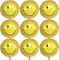 10 Pack 18 Inch Yellow Smiley Face Mylar Foil Balloons – Happy Birthday & Party Decorations (Yellow)